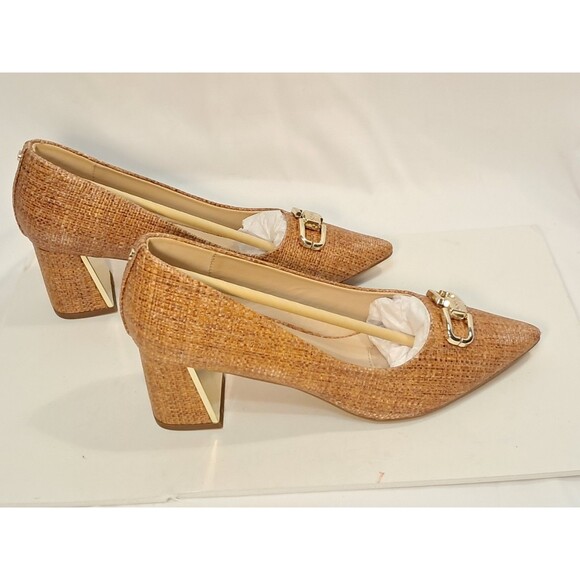 NEW Jones New York Candyn Cognac Raffia Pointed Toe 2.5" Block Heel Size 8.5M - Picture 8 of 13